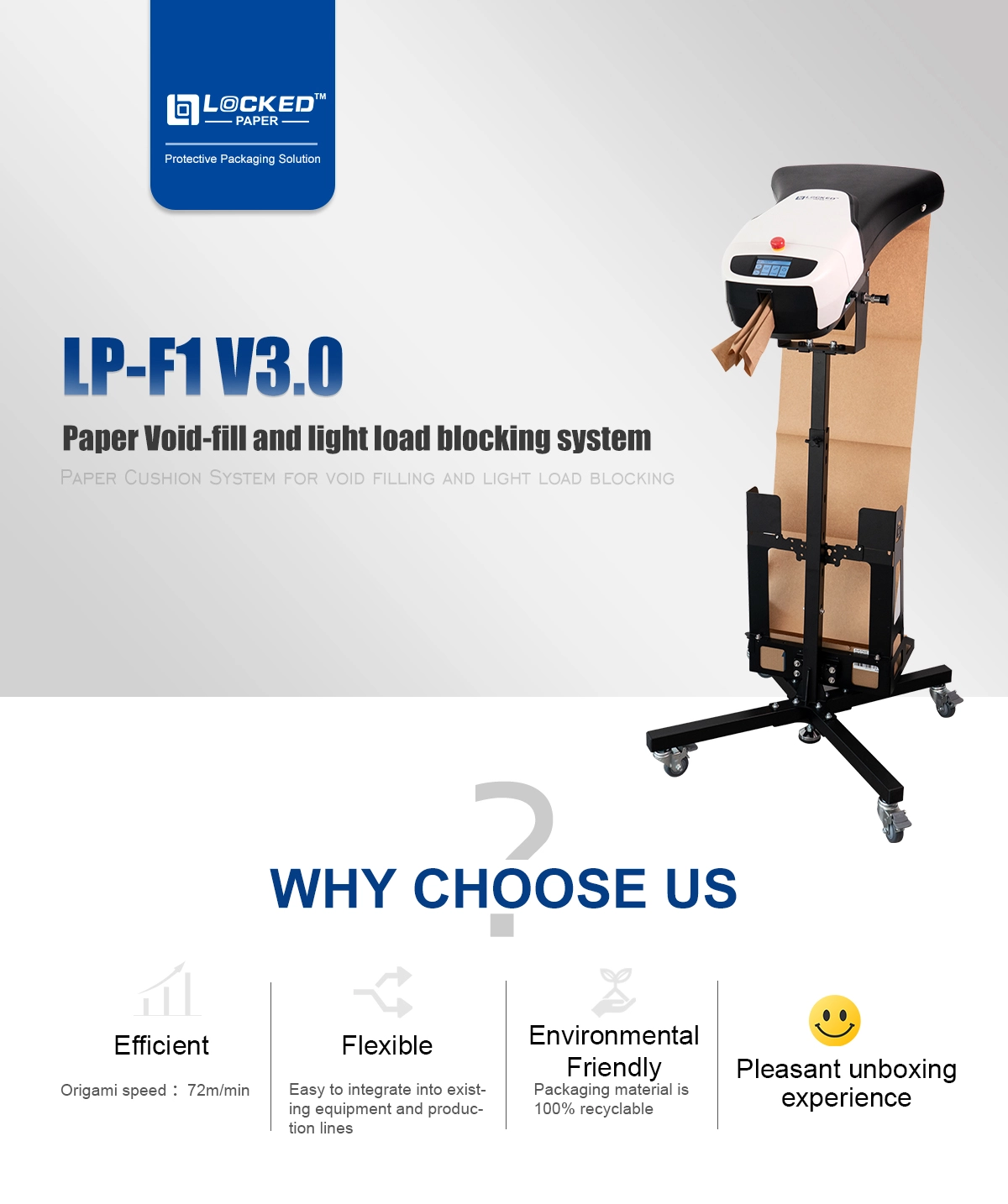 LP-F1 V3.0 Paper Void-fill and light load blocking system